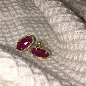 Kendra Burgundy/Maroon "Ellie" stud earrings NWOT