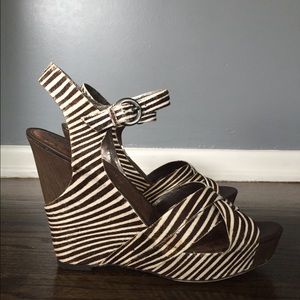 Sam Edelman zebra-esque striped wedge
