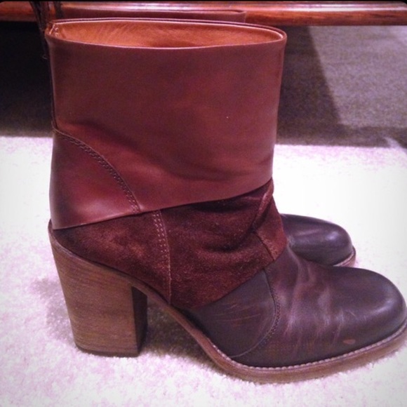 Maison Martin Margiela Shoes - MAISON MARTIN MARGIELA brown mixed leather boots