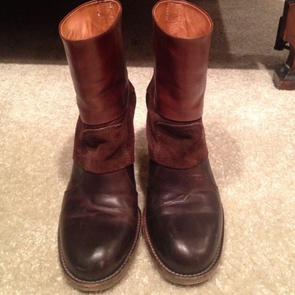 MAISON MARTIN MARGIELA brown mixed leather boots - Picture 2 of 3