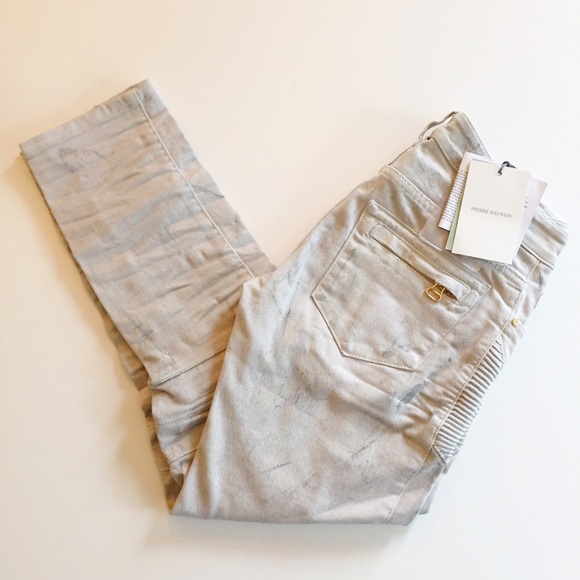 NWT Balmain Crop Moto Skinny Pants