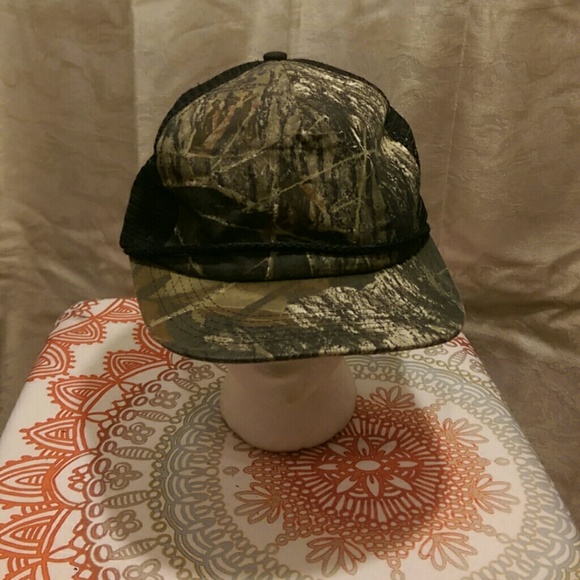 Camo print trucker hat