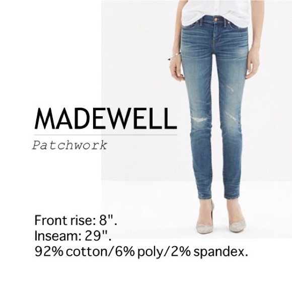 Madewell skinny skinny distressed patched