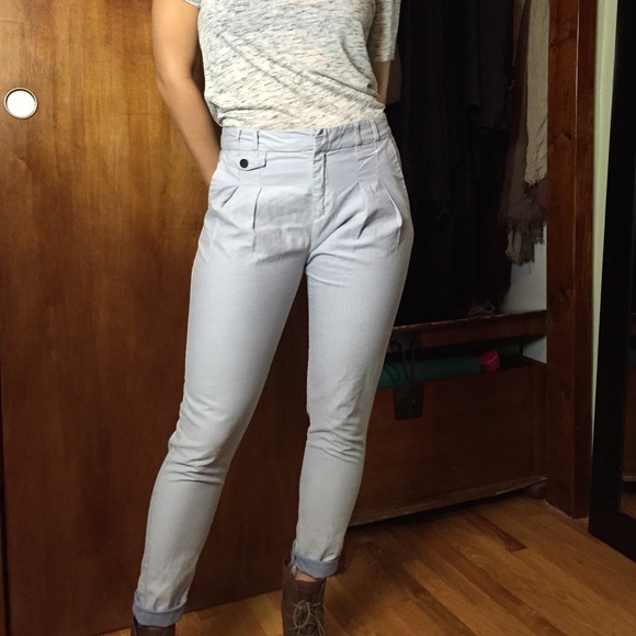 Zara pleated light blue 100% Cotten pants