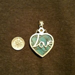 Beautiful Blue Love pendant sterling silver