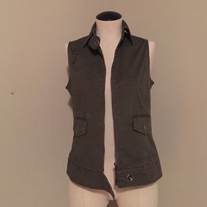 Army Green Utility Zip-Up Vest