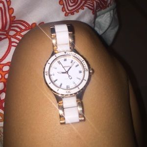 DKNY white & rosegold watch