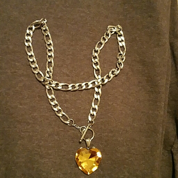 Beautiful Yellow Heart Necklace