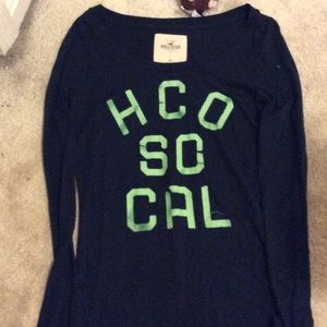 Navy blue long sleeve Hollister shirt