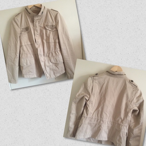 SOLD ZARA Khaki Military/Utility Jacket Size M - Picture 2 of 4