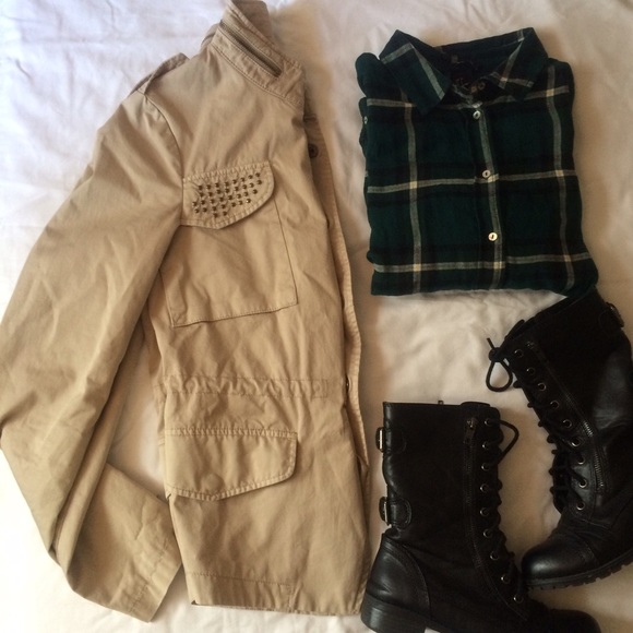 SOLD ZARA Khaki Military/Utility Jacket Size M - Picture 4 of 4