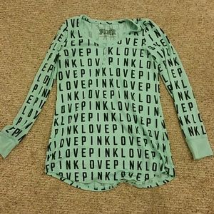 Pink thermal sleep shirt