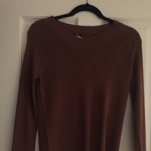 brown crewneck sweater