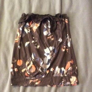 Flower patterned strapless tank