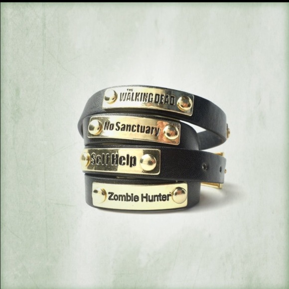 Walking dead leather wrap bracelet