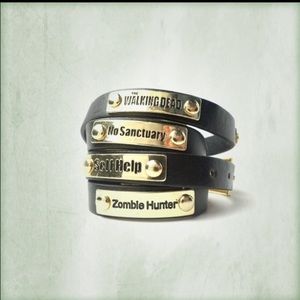 Walking dead leather wrap bracelet