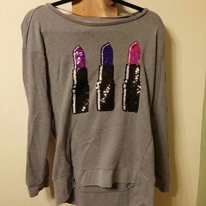 Grey Lipstick Sweater