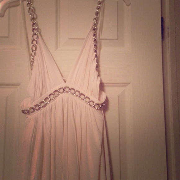 Like new forever 21 silver chained back less dress
