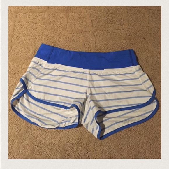 !striped blue and white lululemon shorts!