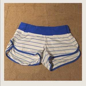 !striped blue and white lululemon shorts!