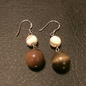 Brown and Cream Earrings