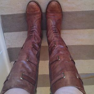 Distressed army boots