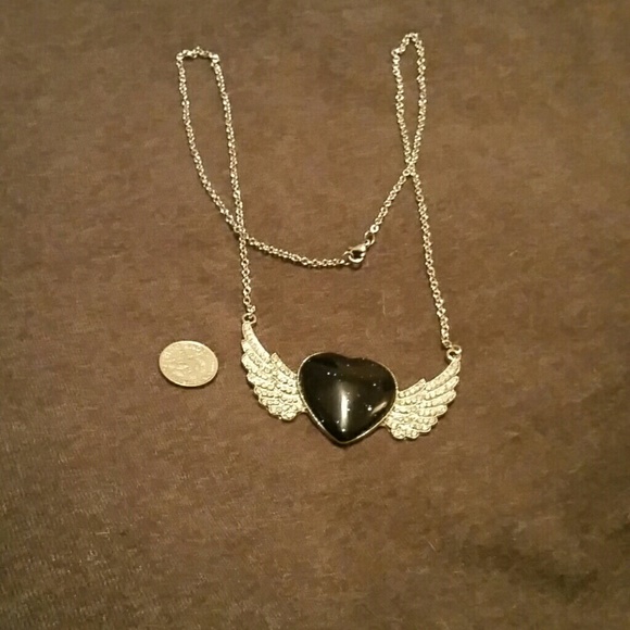 Heart Necklace with Angel Wings