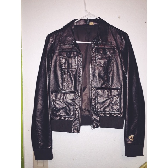 Brown metallic jacket 💫