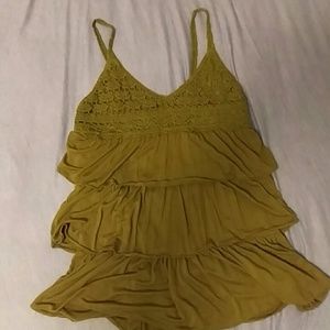 Forever 21 Lacy Olive Green Tank Top