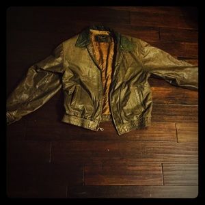Vintage Brown Leather Motorcycle Jacket!