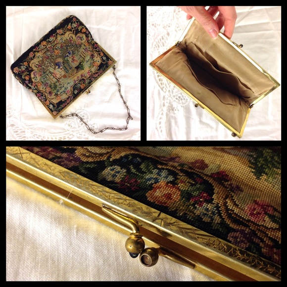 ⚫️VINTAGE Antique Needlepoint Bag - Picture 3 of 4