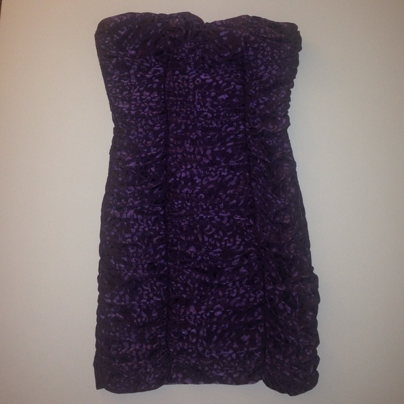 Purple cheetah print dress, size (XS)