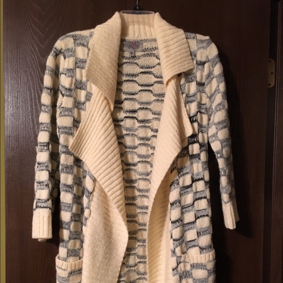 Long patterned cardigan