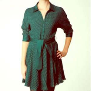 Catherine Malandrino Hunter Green Belted Dress