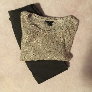 {h&m} gold flecks sweater