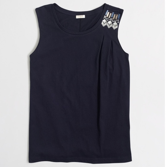 J. Crew Tops - NWT J Crew Embellished Shoulder Top  Size M