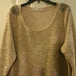 Sweater with embellished shoulders