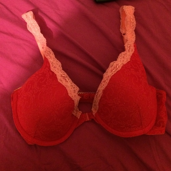 Pink and red push up bra