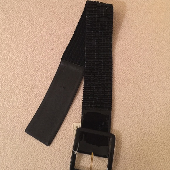 Suzi Roher Black Patent leather stretch belt - Picture 1 of 1