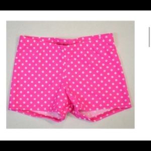 pretty pink and white polka dot shorts