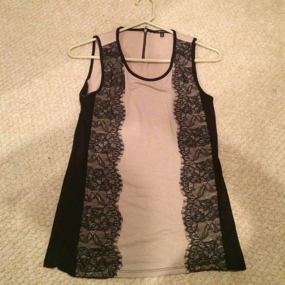 Lace embellished tank top