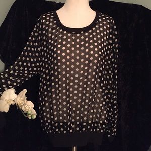 Sheer poke a dot blouse