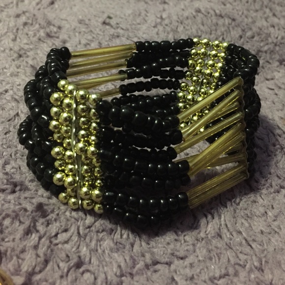 Black Beaded Bracelet