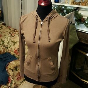 Taupe zip-up hoodie