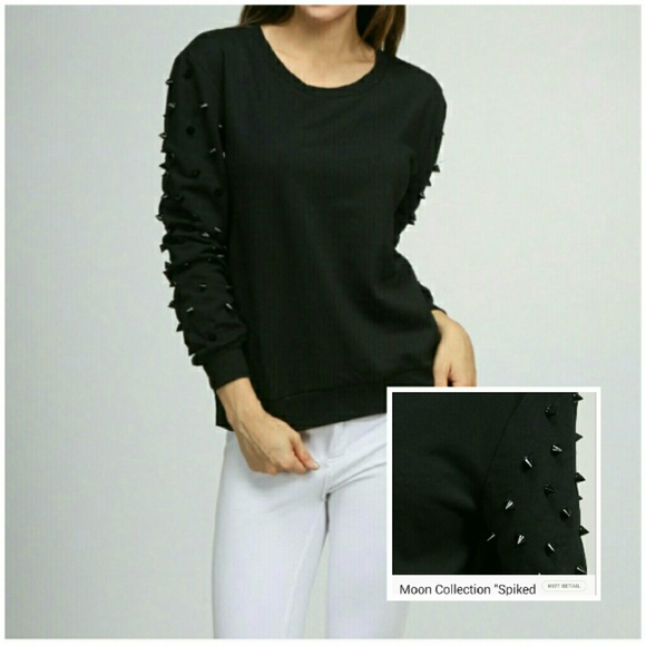 🌟LAST ONE Black Spikey Sweater by Moon Collection - Picture 2 of 7