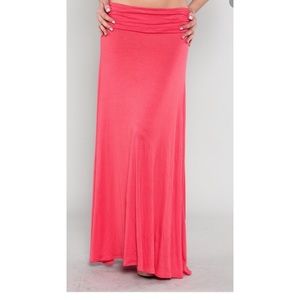 beautiful coral maxi skirt