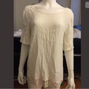 For love and lemons silk lace fringe top sz small