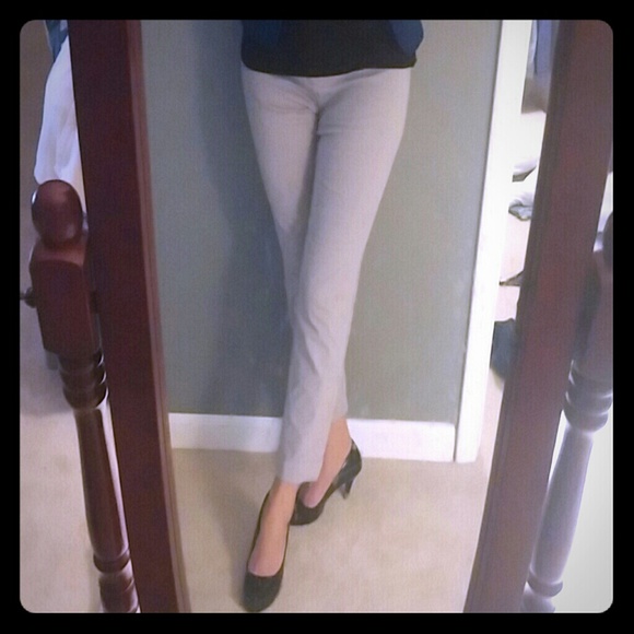 Grey Cropped Work Pants