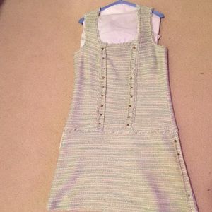 Zara green & gold tweed dress