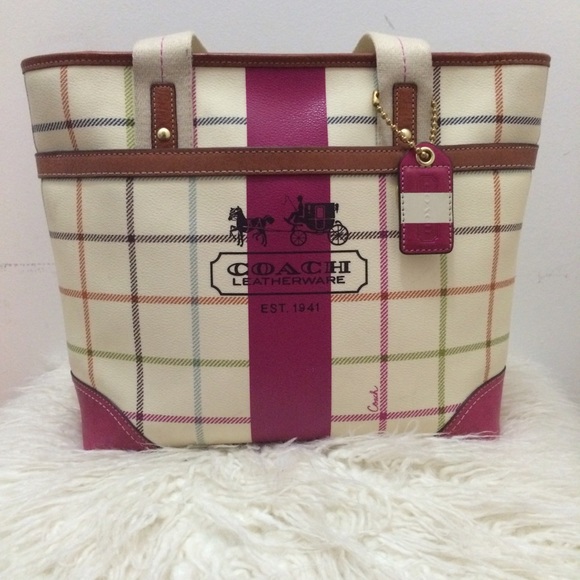 Coach Multi Colored Heritage Stripe Tote